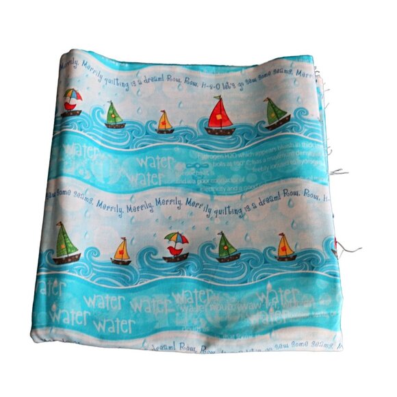 Quilting Fabric Sailboats Debra Gable for Timeless Treasures Row by Row Stripe - Picture 1 of 4